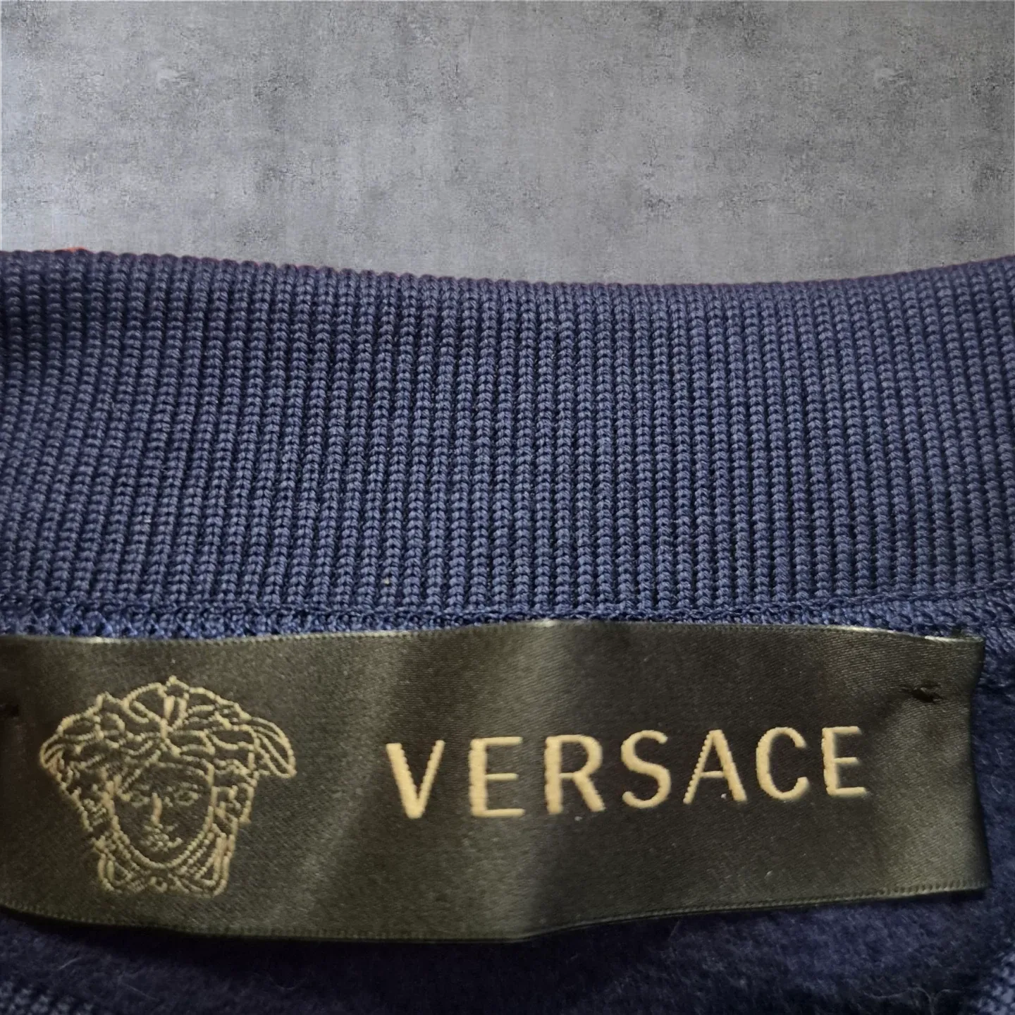 Versace Navy Knit Panel Sweatshirt - Size 42 image indicator(2)