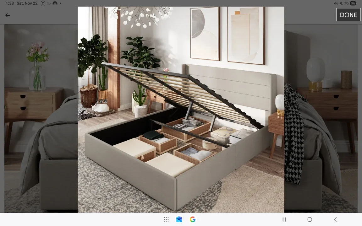 Queen Size Hydraulic Storage Bed Frame