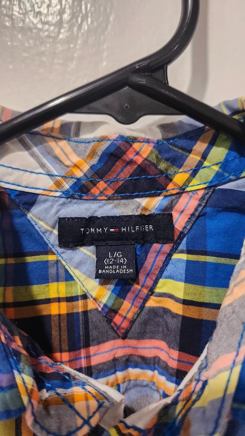 Set of 2 Tommy Hilfiger Plaid Shirt - kids Size L (12-14) image indicator(4)