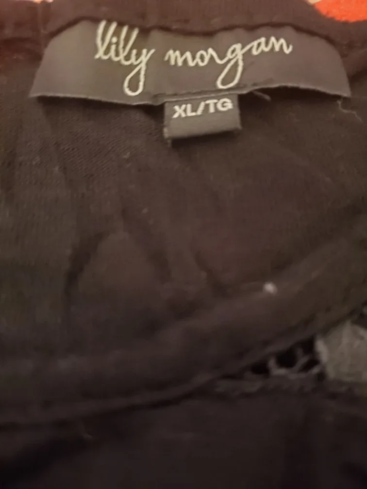 Lily Morgan Black Cropped Long Sleeve Top - XL image indicator(2)