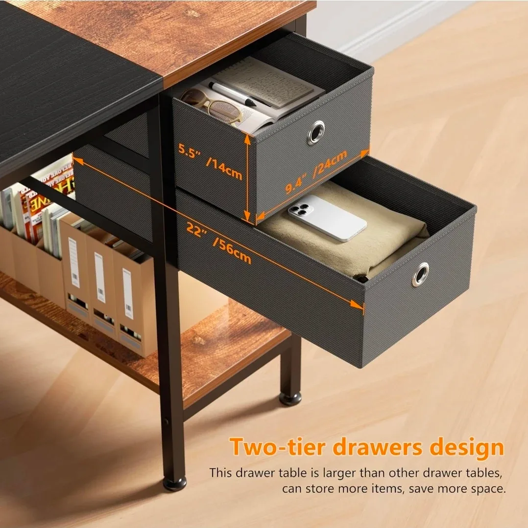 HOMIDEC 47" Black Computer/Office Desk image indicator(4)