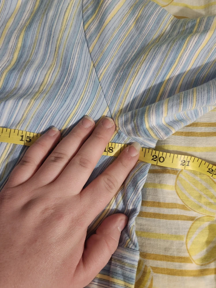 Blue & yellow striped Liz Claiborne babydoll top - photo 5