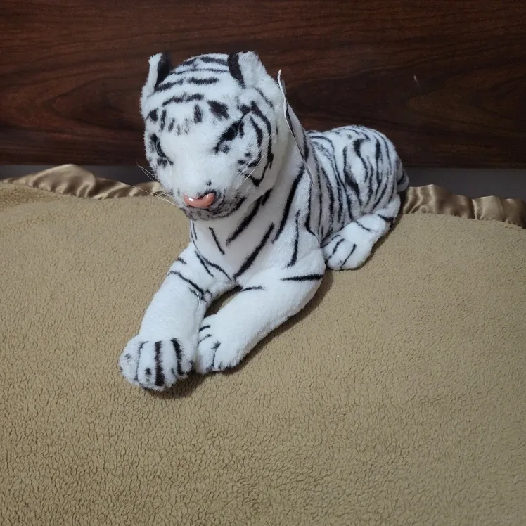 New White & Black Tiger Plush
