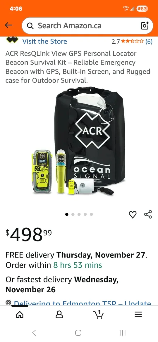 ACR ResQLink View Personal Locator Beacon Survival Kit image indicator(6)