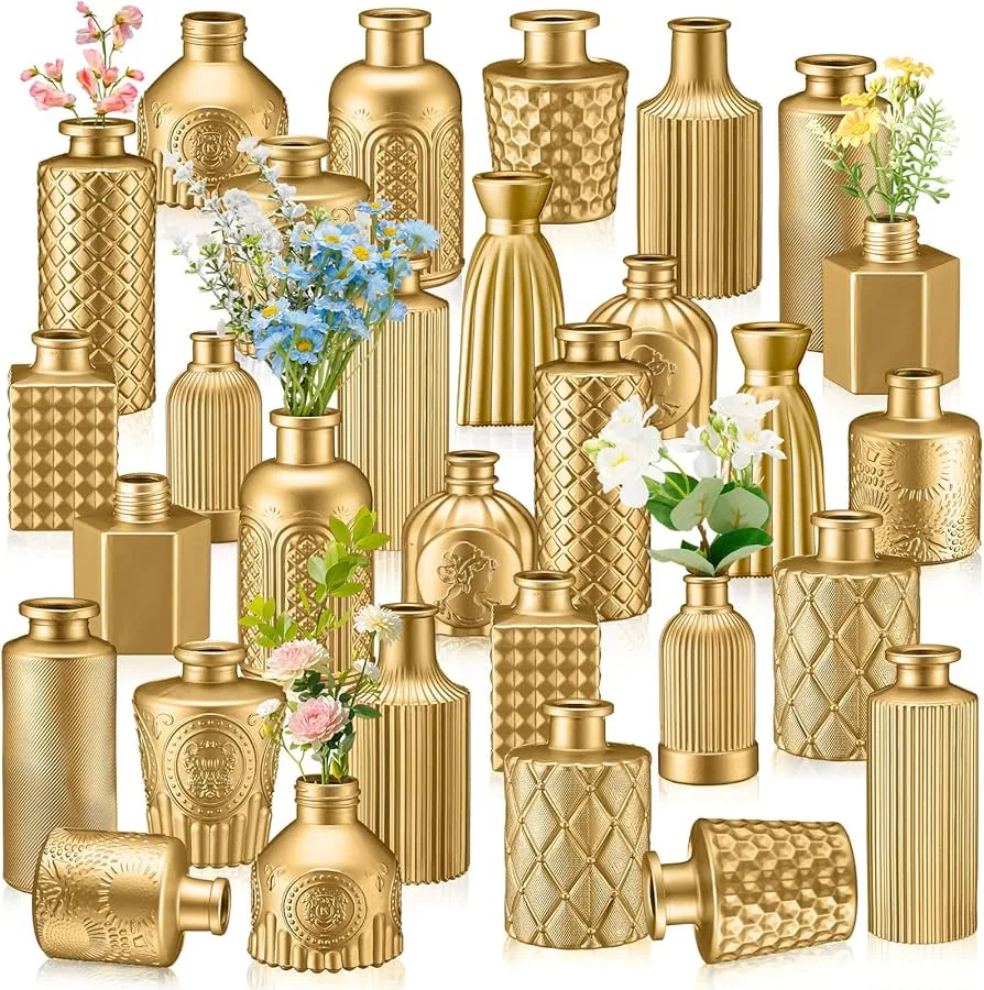 30 PCS Gold Vintage Vases Set image indicator(2)