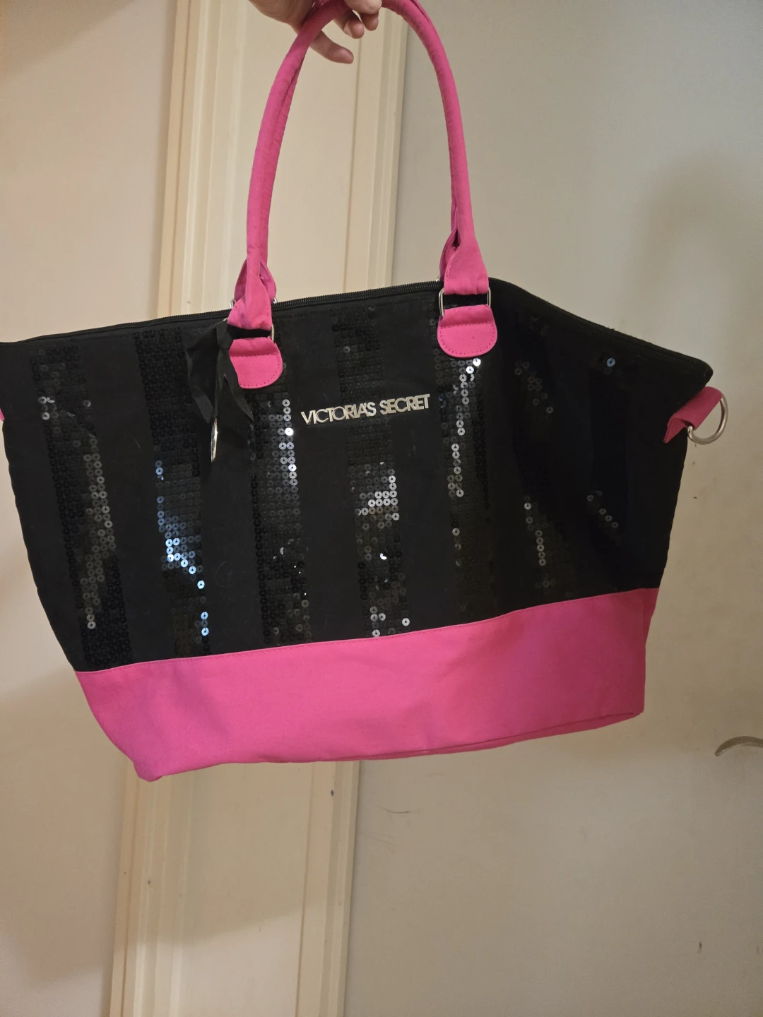 🥕Victoria's Secret Tote Bag - Black & Pink