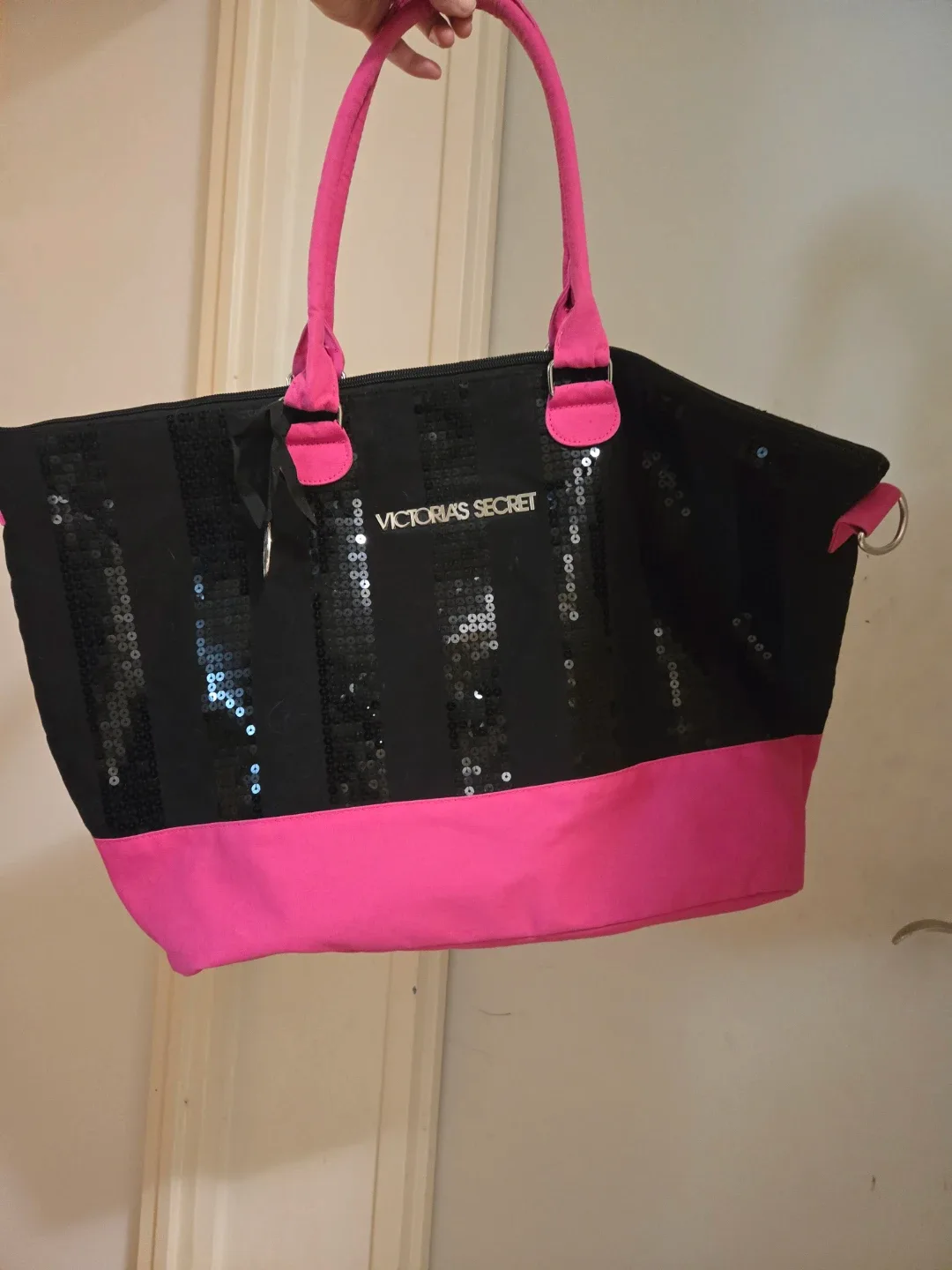 🥕Victoria's Secret Tote Bag - Black & Pink