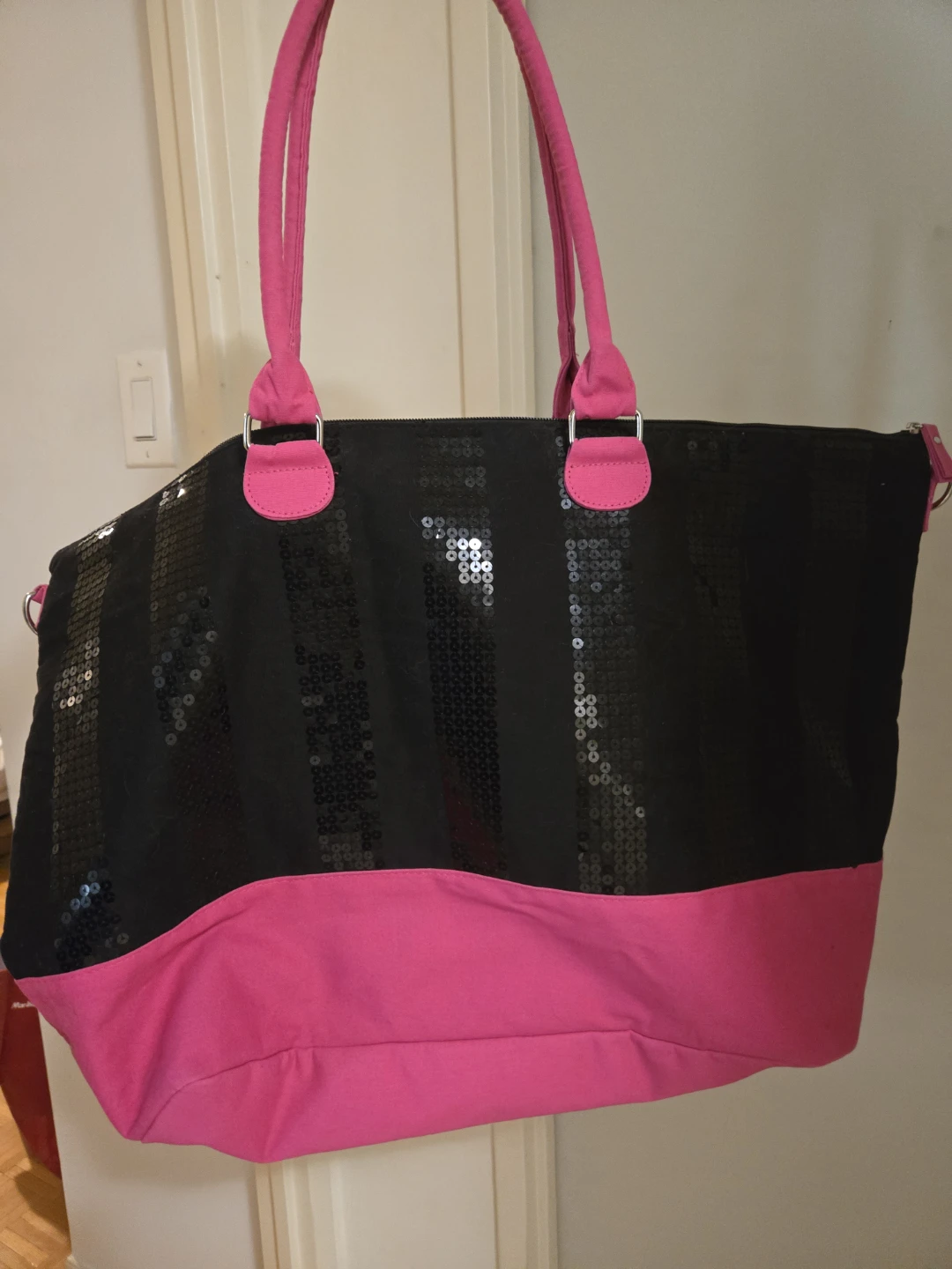 🥕Victoria's Secret Tote Bag - Black & Pink - photo 2