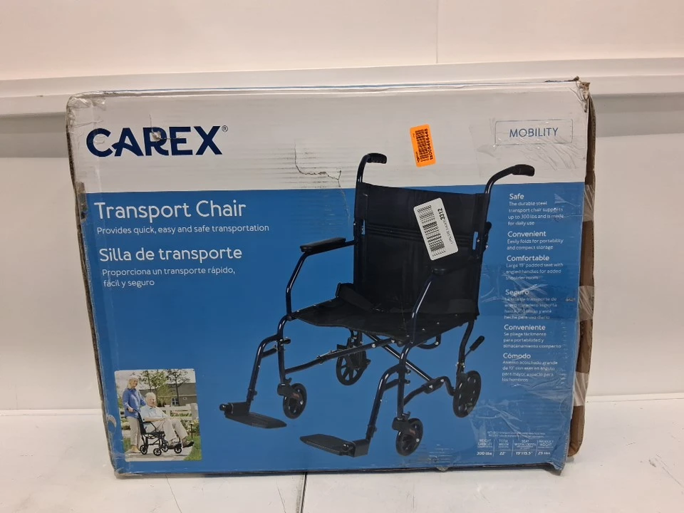 CAREX FOLDABLE TRANSPORT WHEELCHAIR - 300Lbs capacity - photo 2