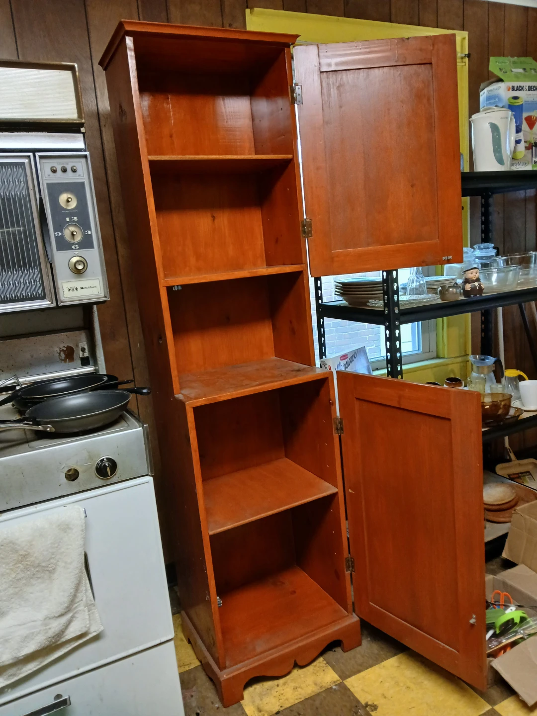 Wooden Cabinet with Shelves