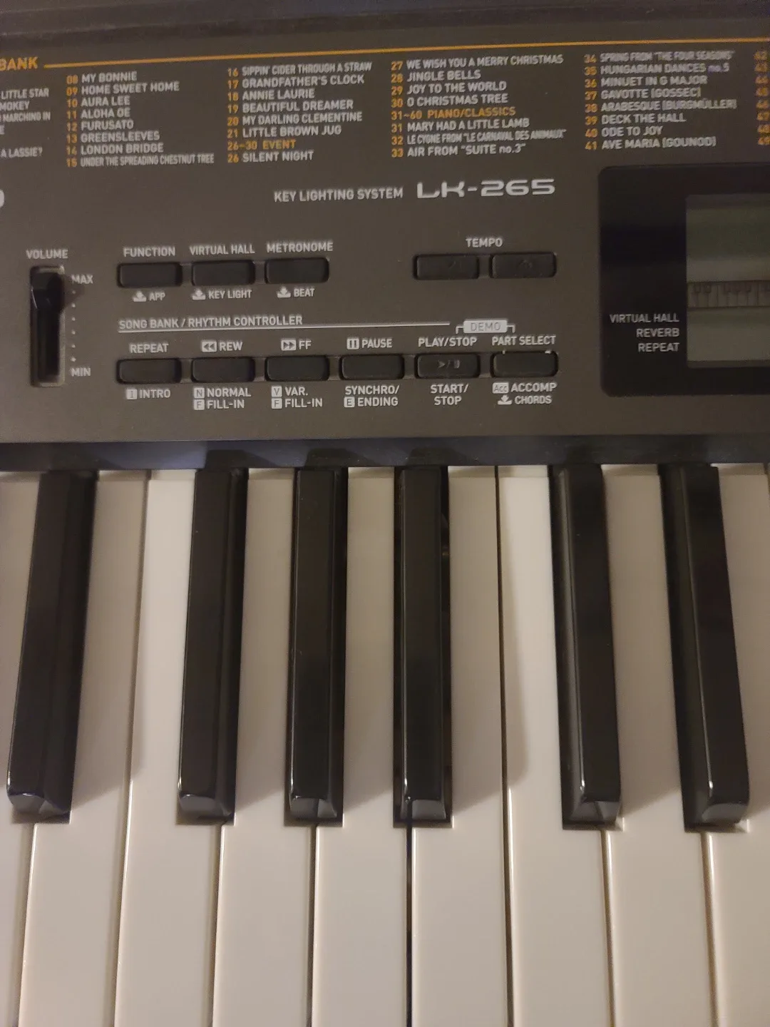 Casio LK-265 Keyboard image indicator(2)