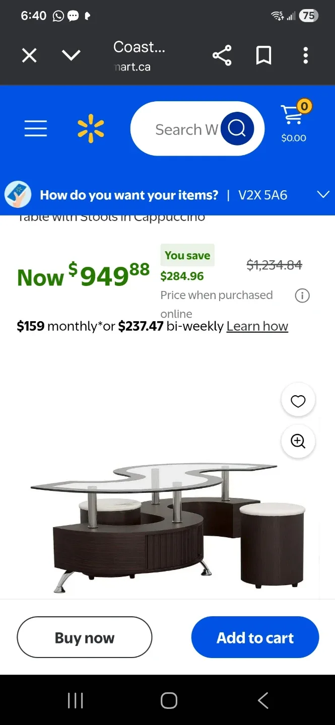 Glass Top Coffee Table. Similar to pictures image indicator(2)