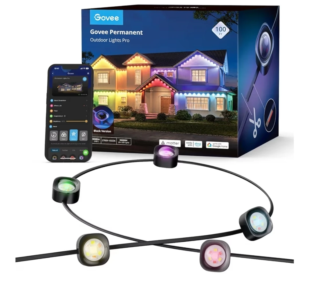 Govee Permanent Outdoor Lights Pro, 100ft, H706A Black - photo 4