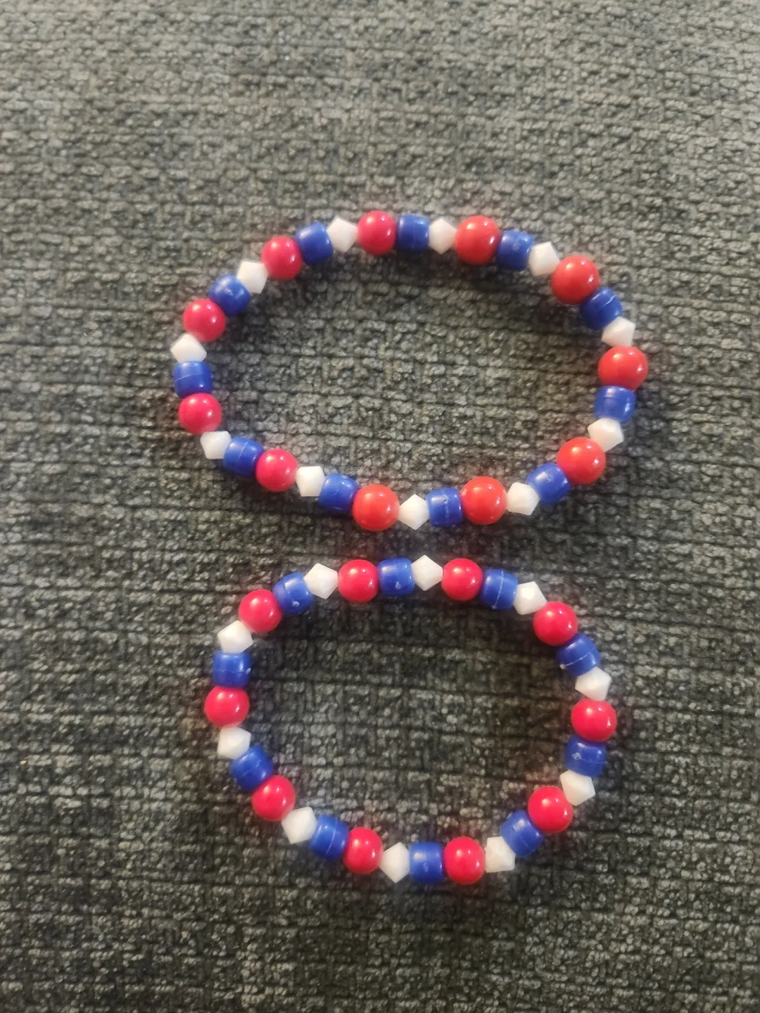 Handmade Beaded Bracelets - Red, White & Blue