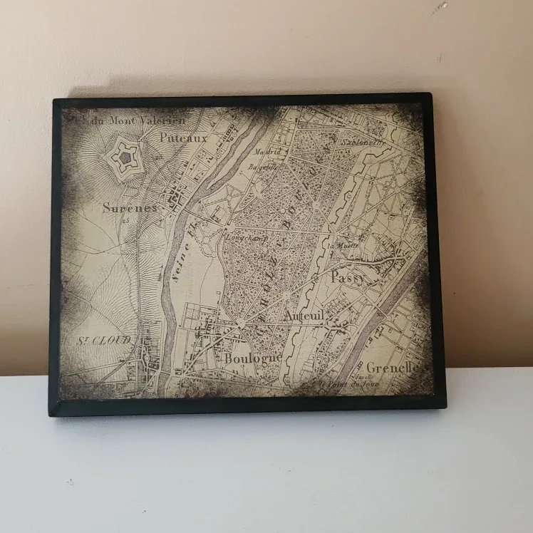 Vintage Map of Boulogne Framed