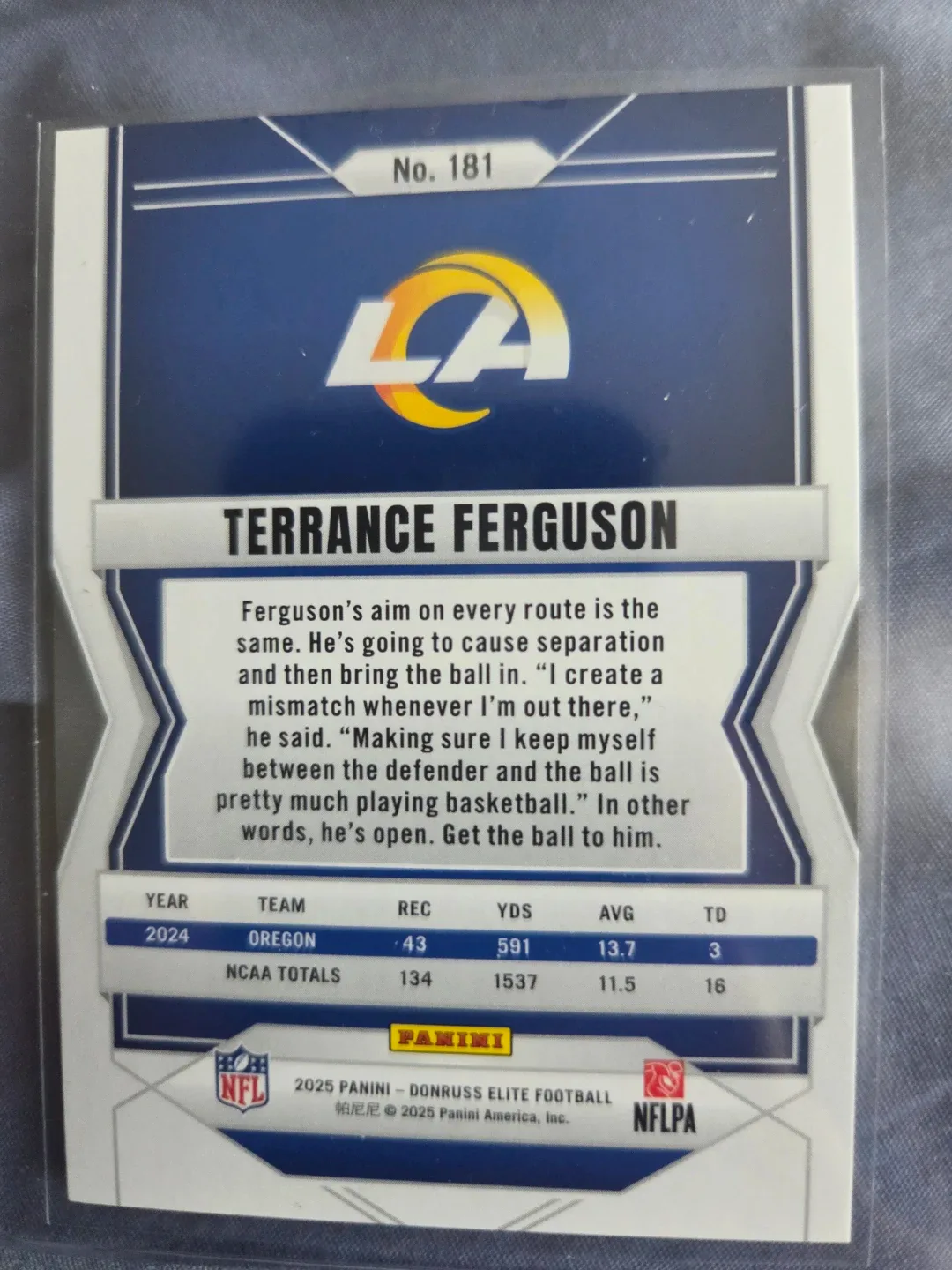 Terrance Ferguson Rookie Card - Los Angeles Rams image indicator(2)
