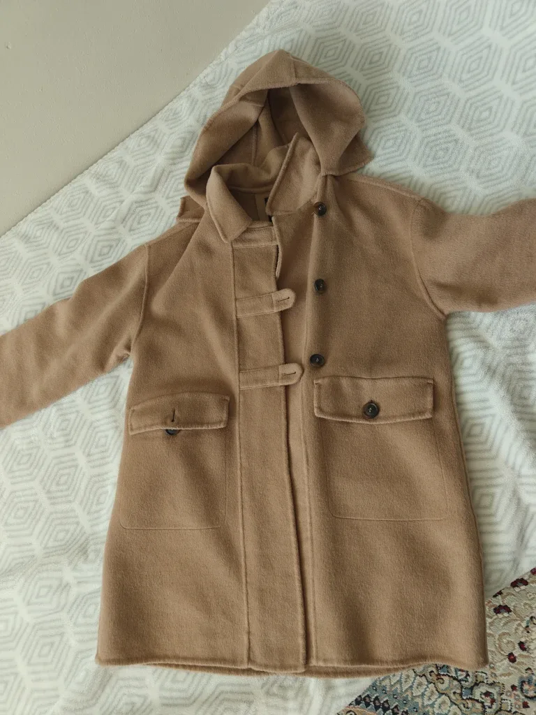 Zara Kids Beige Hooded Coat - Size 11-12 (CM 152) thumbnail