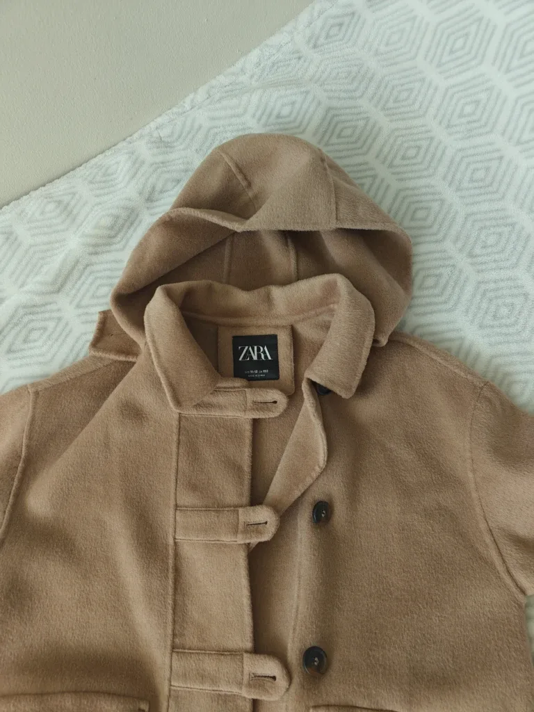 Zara Kids Beige Hooded Coat - Size 11-12 (CM 152) image indicator(2)
