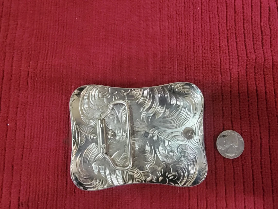 Vintage Belt Buckle with Cross and Horse - photo 2