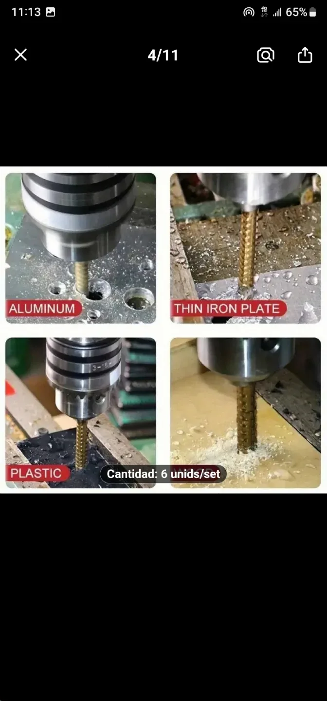 6 piezas de juego de brocas de paso, corte de hierro fundido image indicator(3)