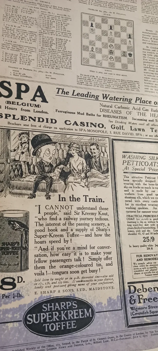 Antique 1922. The Illustrated London News Newspaper image indicator(5)