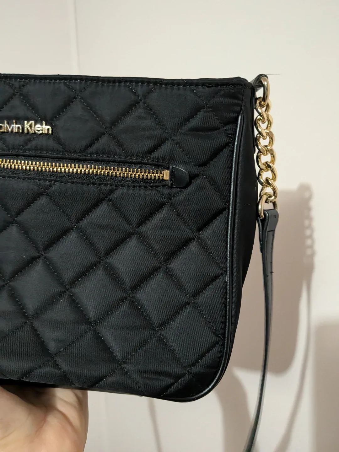 Calvin Klein black purse with adjustable strap good condition image indicator(2)