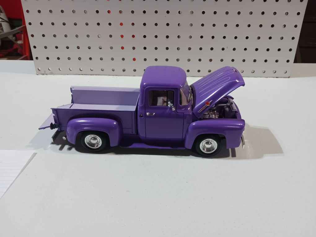 Purple 1956 Ford Pickup Truck Diecast Model - photo 2