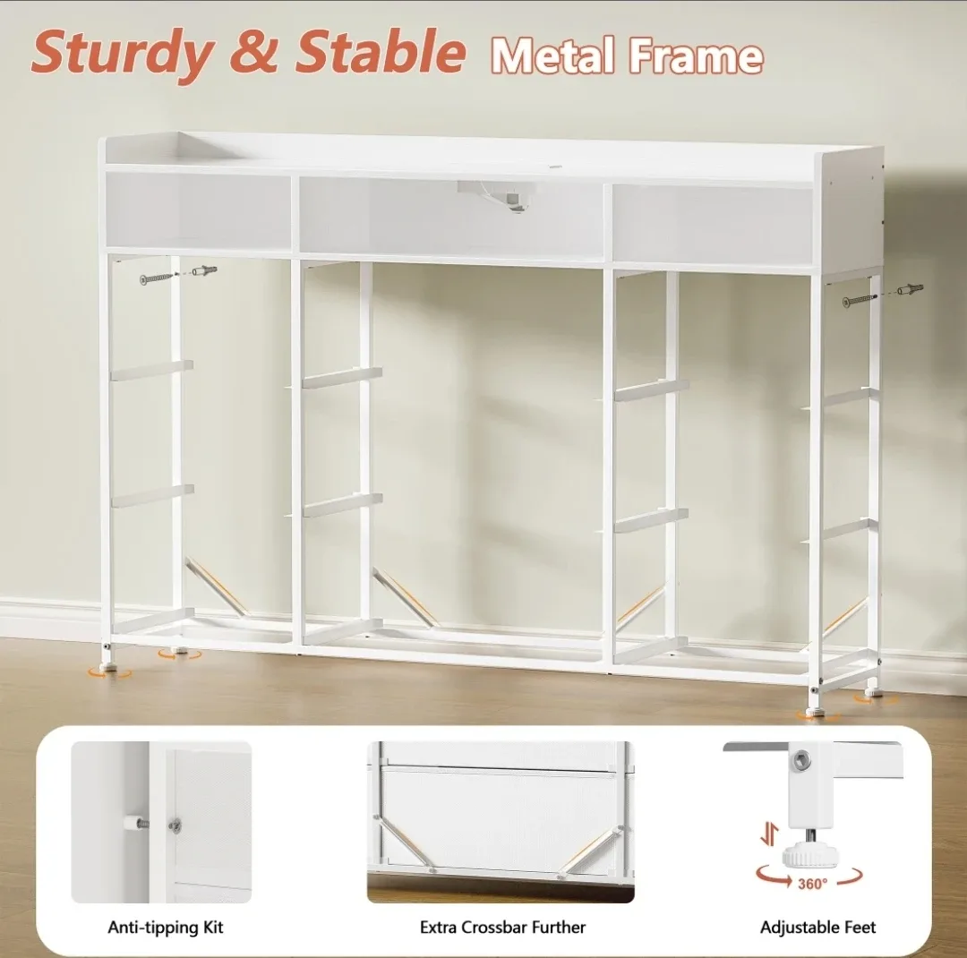 White Storage Dresser with 9 Drawers image indicator(7)