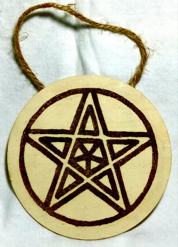 Wooden Pentagram Ornament