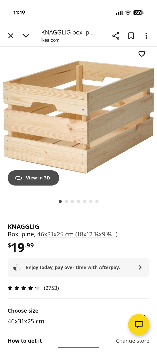 IKEA KNAGGLIG Box, Pine, 46x31x25 cm image indicator(3)