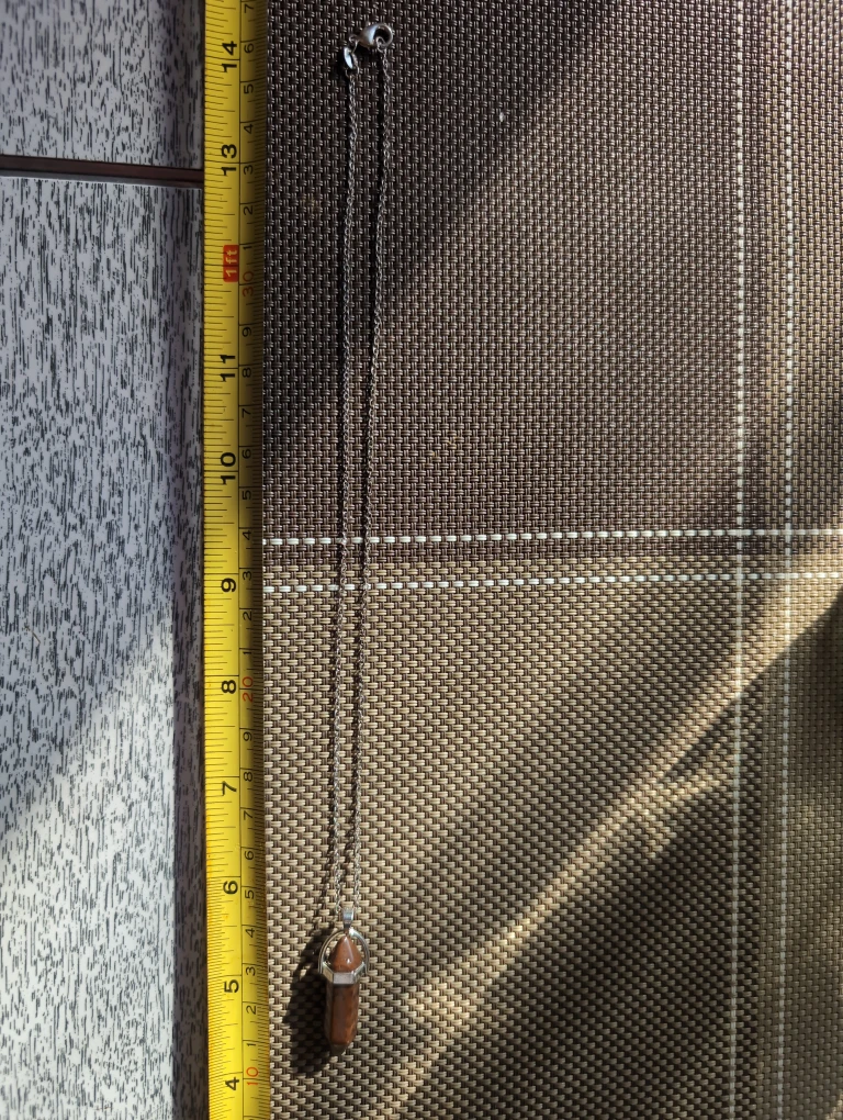 Tiger's Eye Crystal Point Pendant Necklace - photo 2