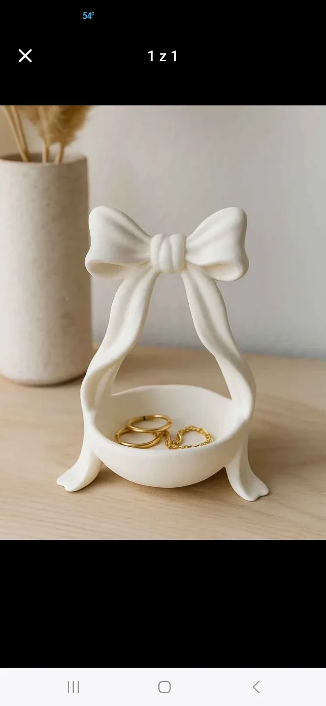 White Bow Ring Holder - Jewelry Organizer