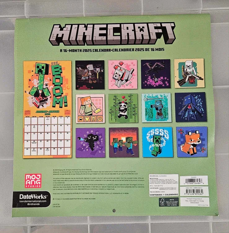 Minecraft 2025 16-Month Calendar - New! To use for photos? image indicator(2)