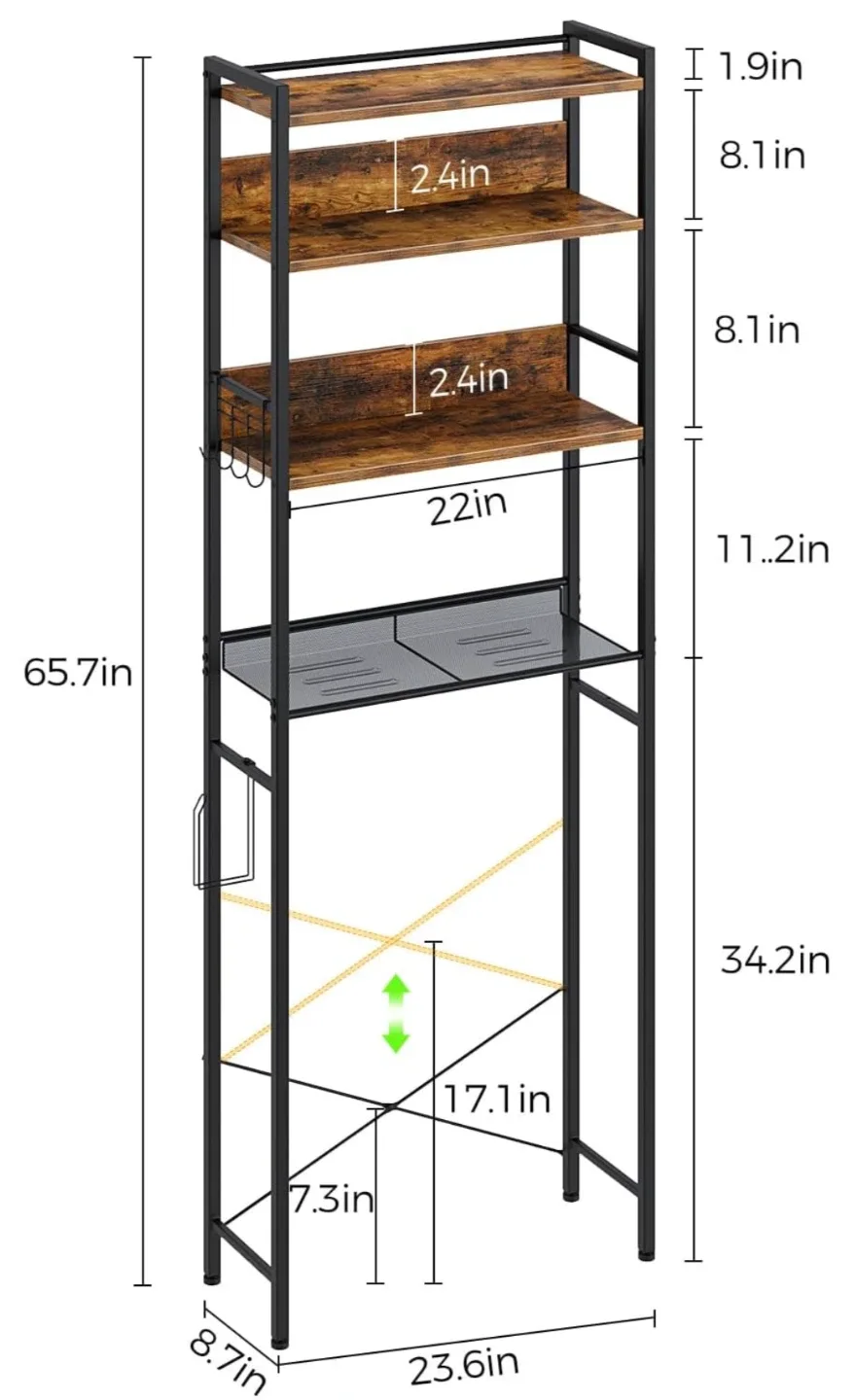 Over-the-Toilet Bathroom Shelf image indicator(3)
