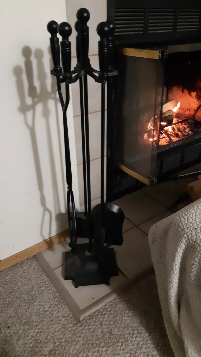 Black Fireplace Tool Set