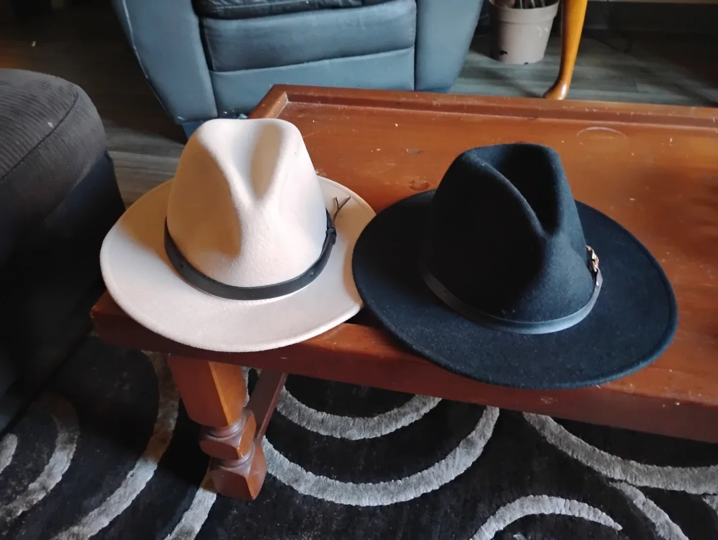 H&M Fedora Hats - Beige & Black thumbnail