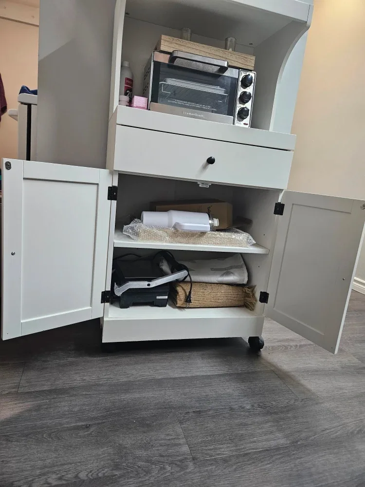 Microwave with Storage Cabinet