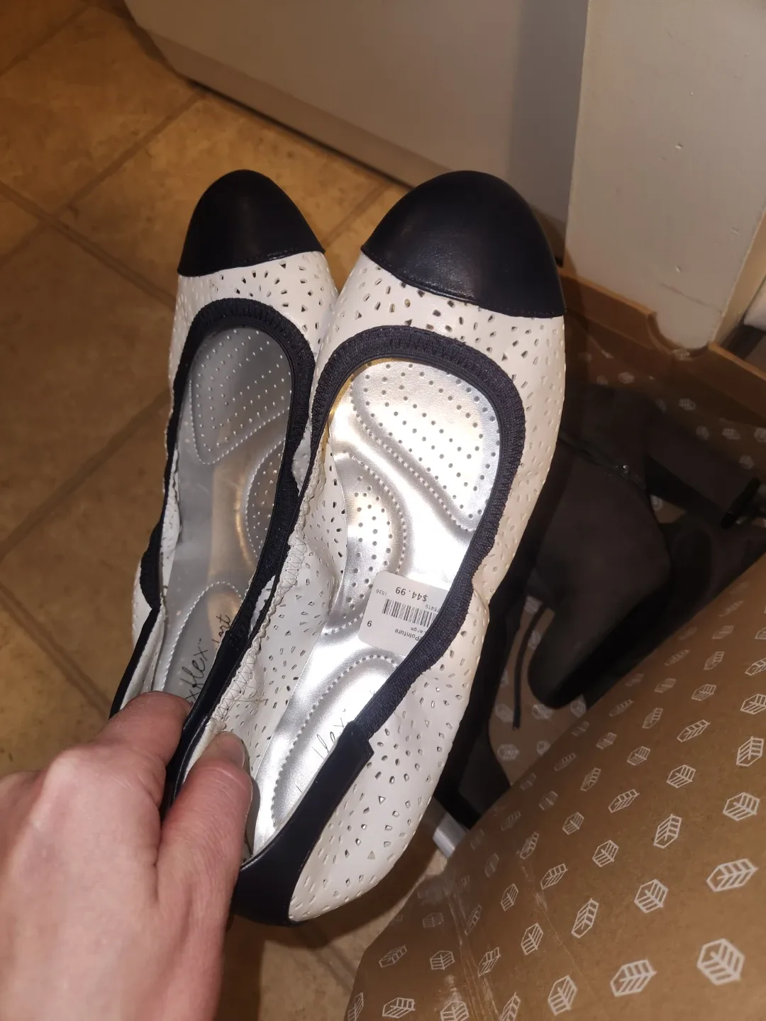 Call It Spring White Boots & Black/White Flats - Size 6 image indicator(3)