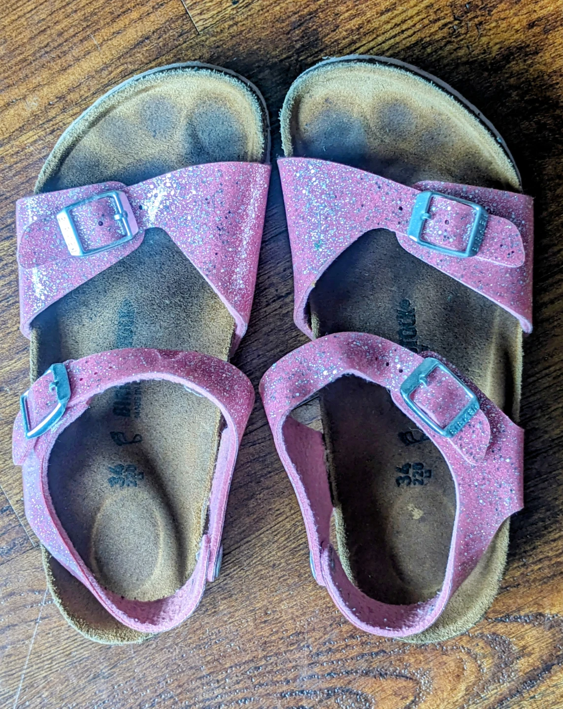 Birkenstock Pink Glitter Sandals Size 36