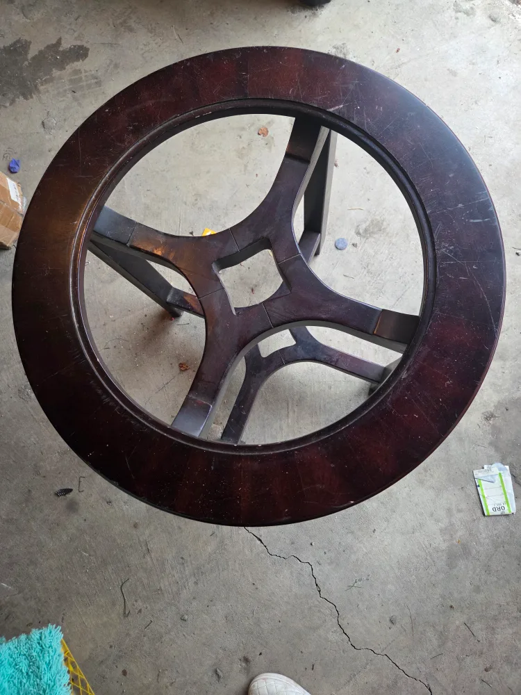 Round Brown Wooden Table image indicator(2)