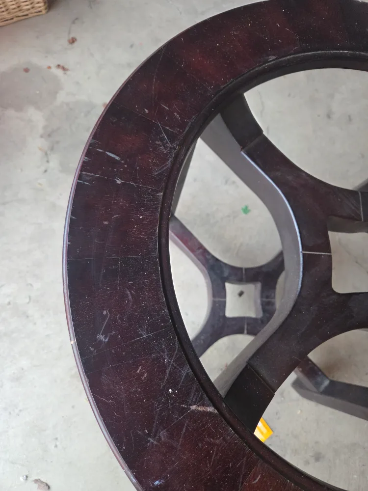 Round Brown Wooden Table image indicator(3)