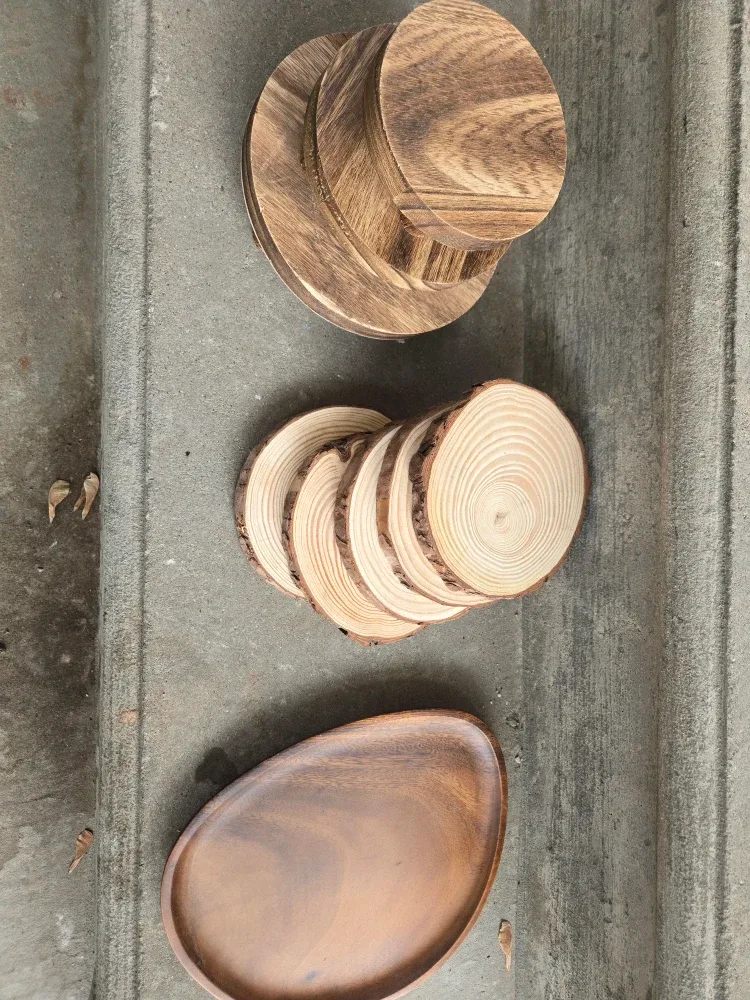 Wooden Coasters & Tray Set
