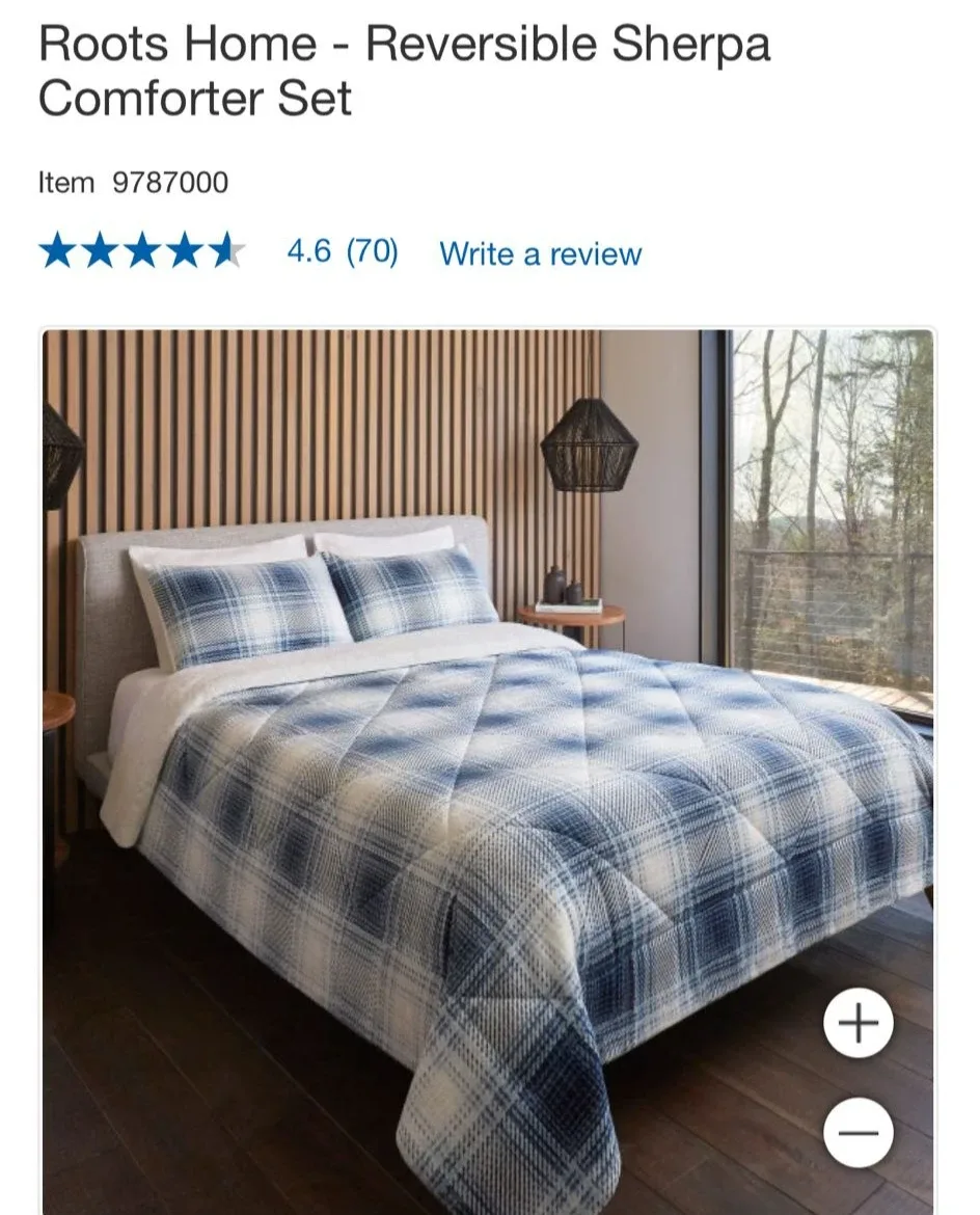 Roots Home Reversible Sherpa Comforter Set