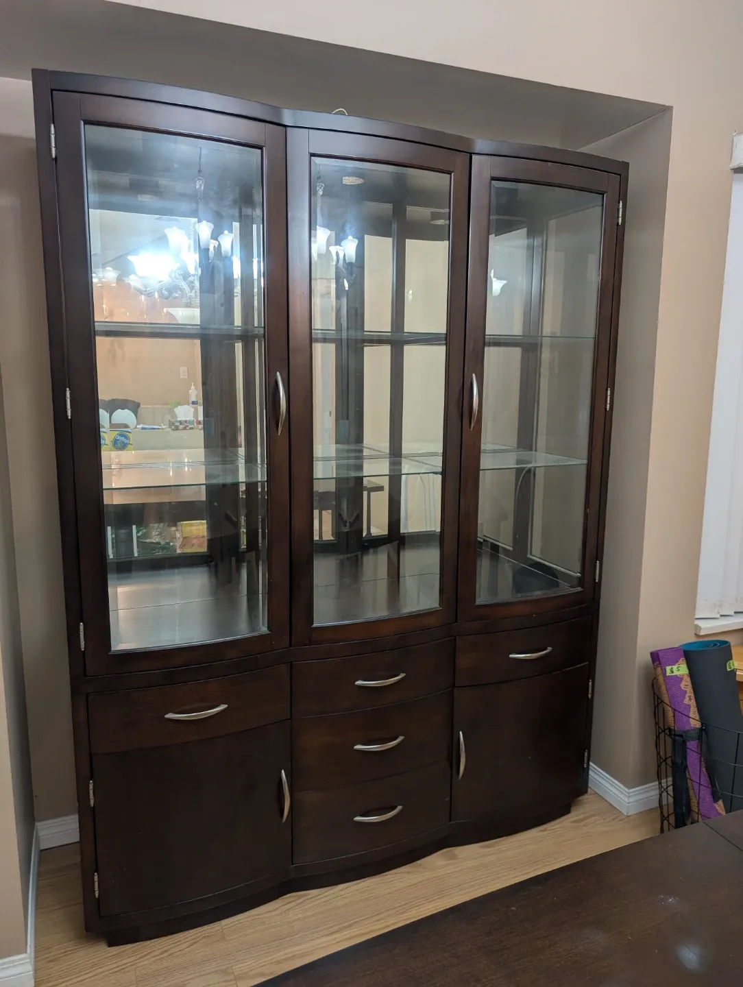 Brown Wood China Cabinet