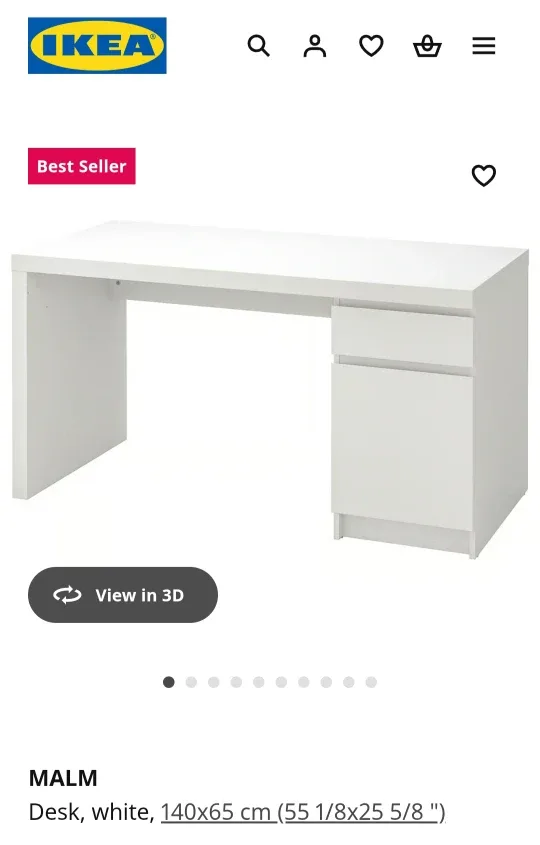 IKEA Malm Desk - brown / black image indicator(7)