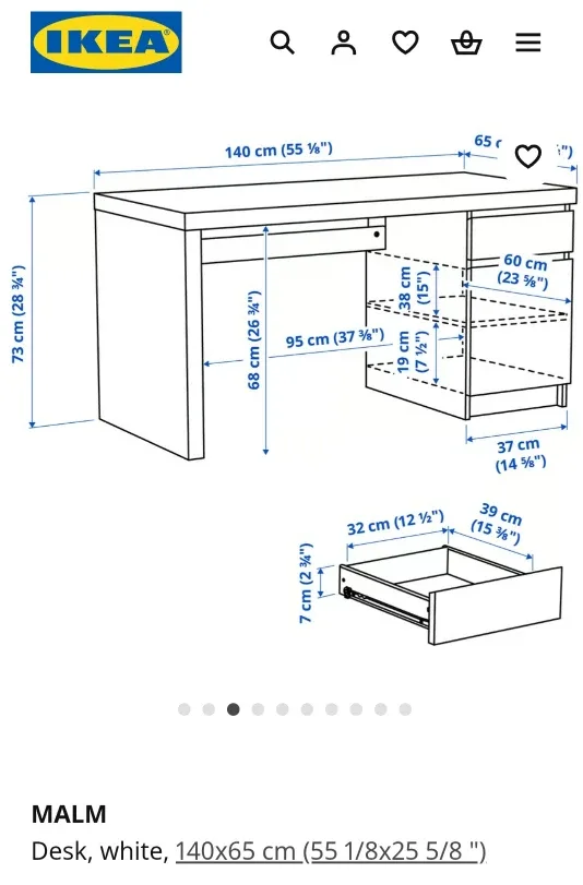 IKEA Malm Desk - brown / black image indicator(8)