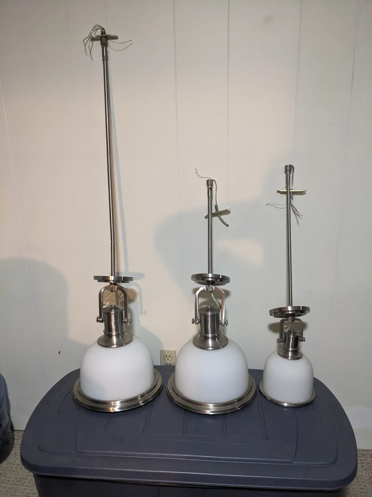 3 Pendant Lights - Sizes 13.5", 13", 9.5" - photo 3