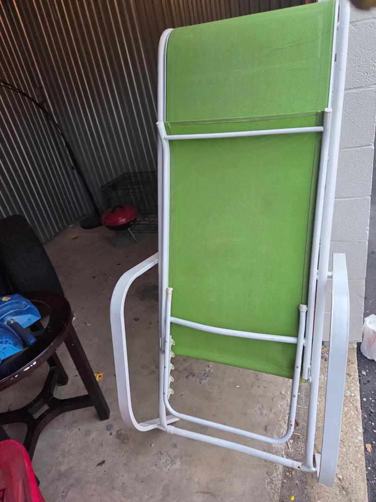 Neon Green & White Folding Beach Chair image indicator(2)