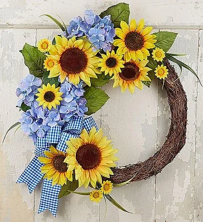 Sunflower & Hydrangea Wreath