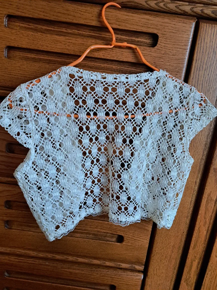 Crochet Bolero Shrug - Cream Colour image indicator(2)